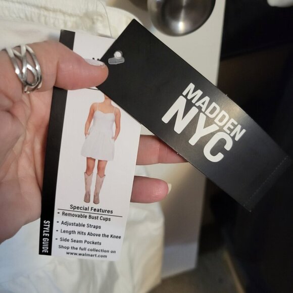 NWT MADDEN NYC WHITE BUBBLE MINI DRESS SZ XL - Picture 4 of 5